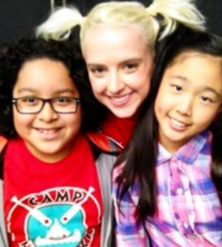 Nathan Arenas with his co-stars of T.V. series Bunk'd 
